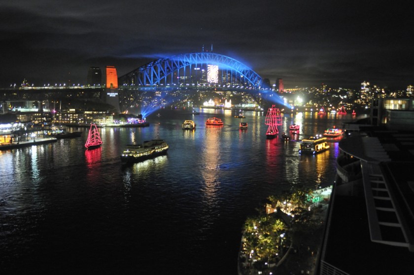 Sydney Harbour Bridge In Blue